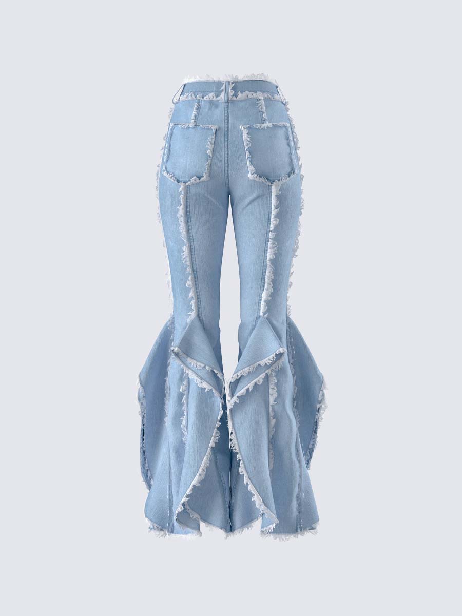 Blue Denim Frayed Jean