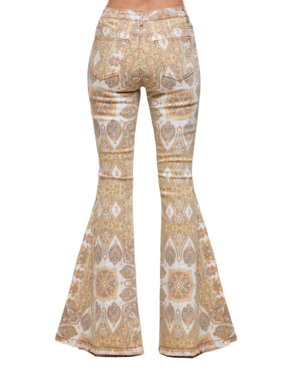 Gold Bell Bottom Jeans