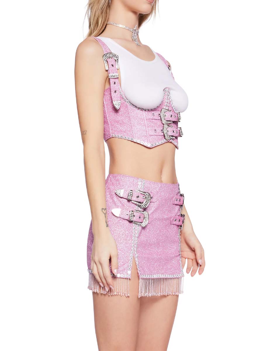Glitter Mini Skirt Set