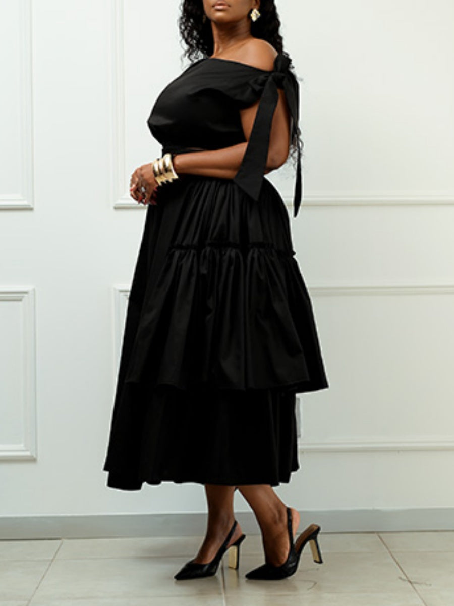 Cropped Top Skirt Set
