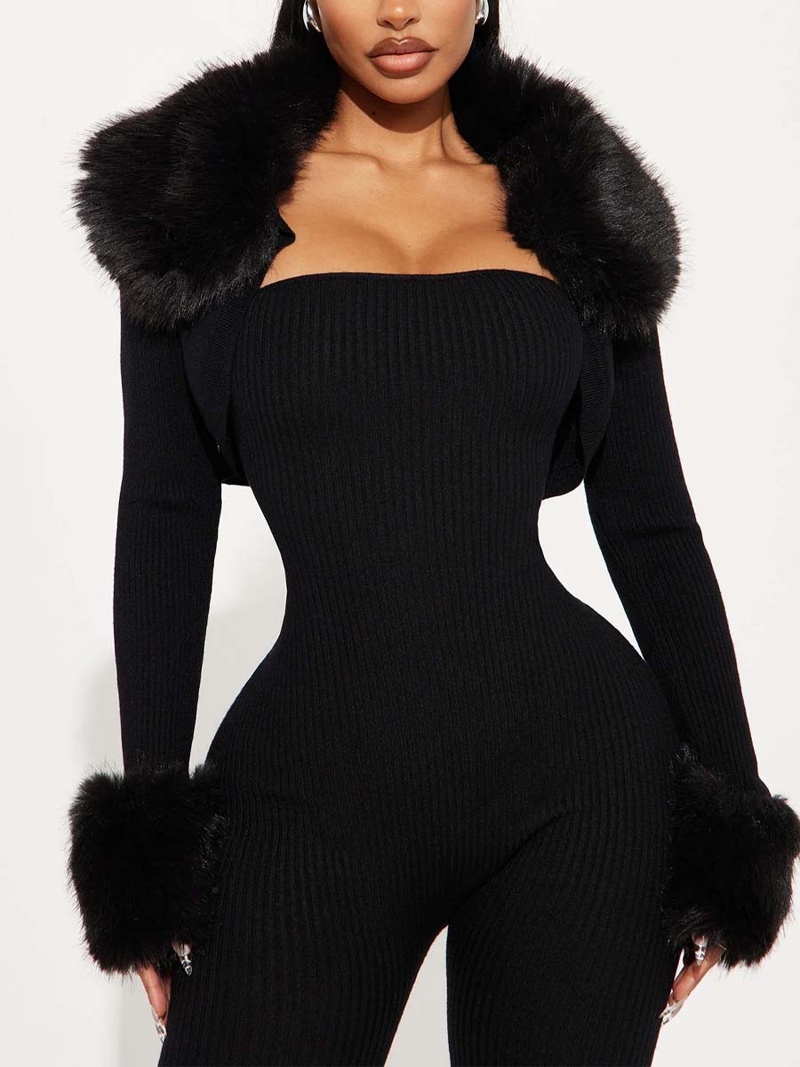 Sweater 2 Piece Jumpsuit Set