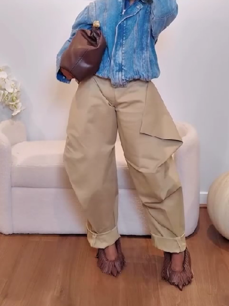 Solid Color Wide-Leg Pants