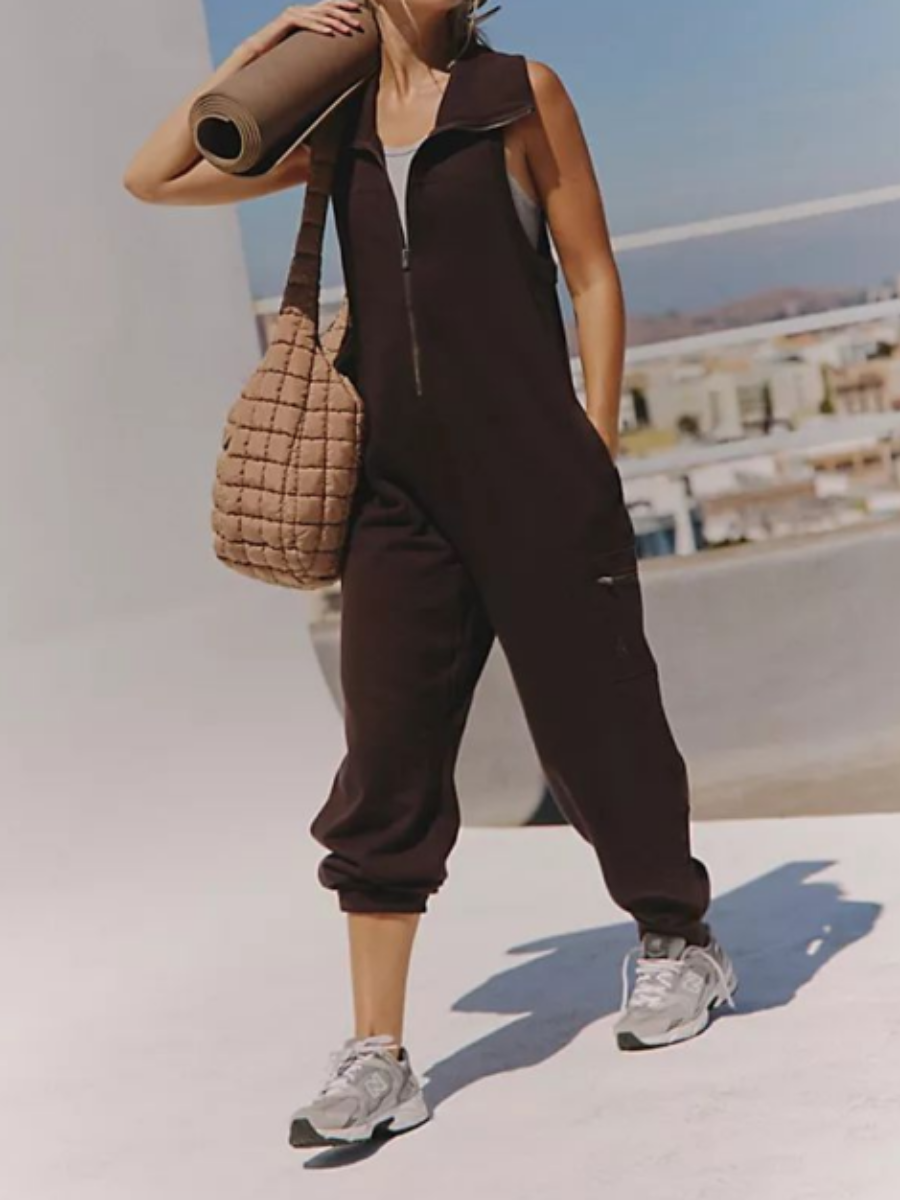 Solid Color Sleeveless Jumpsuit