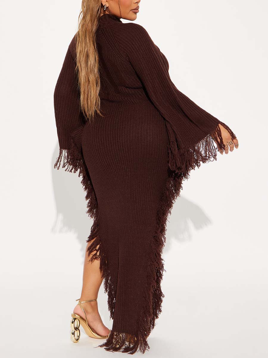 Distressed Sweater Maxi Dress