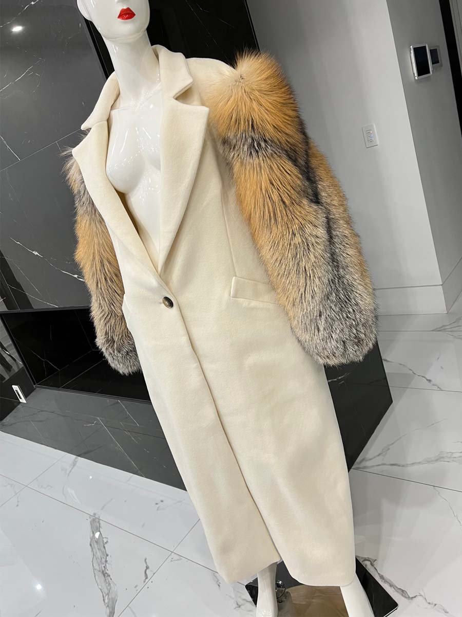 FAUX FUR TRENCH COAT