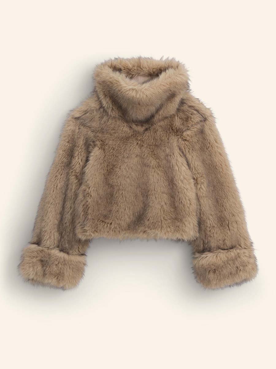 FAUX FUR SWEATSHIRT