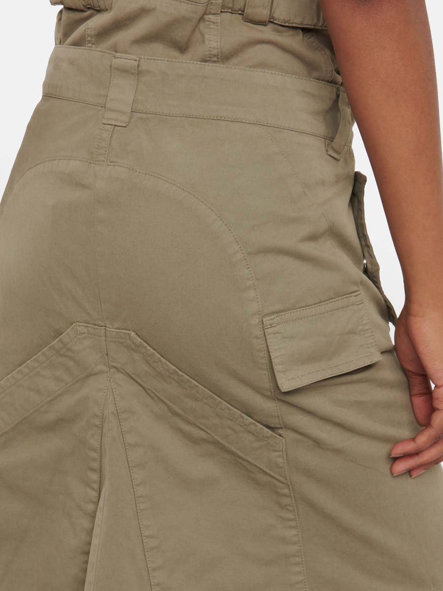 Paneled Cotton Maxi Skirt