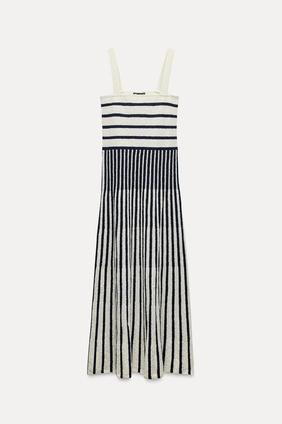 KNITTED SHORT VELVET PATCHWORK DRESS