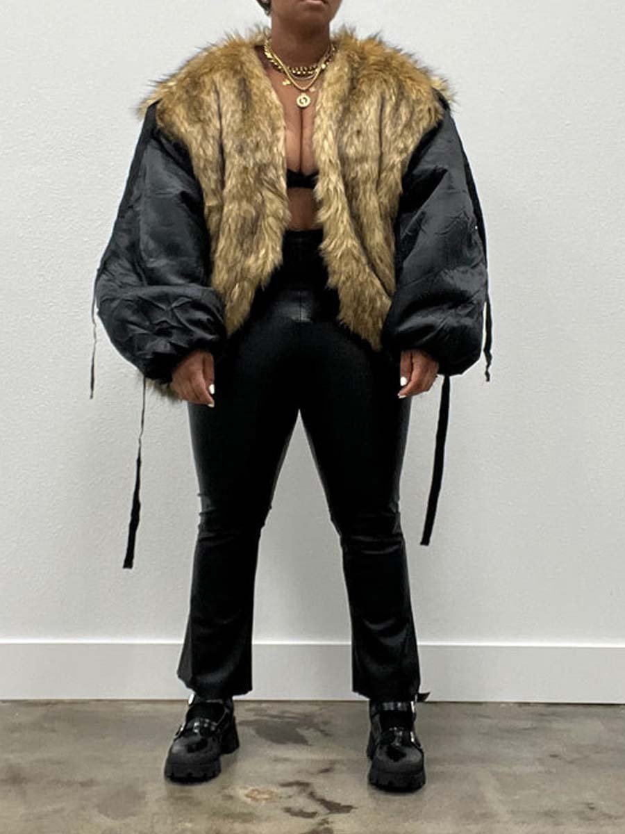 Reversible Faux Fur & Nylon Jacket