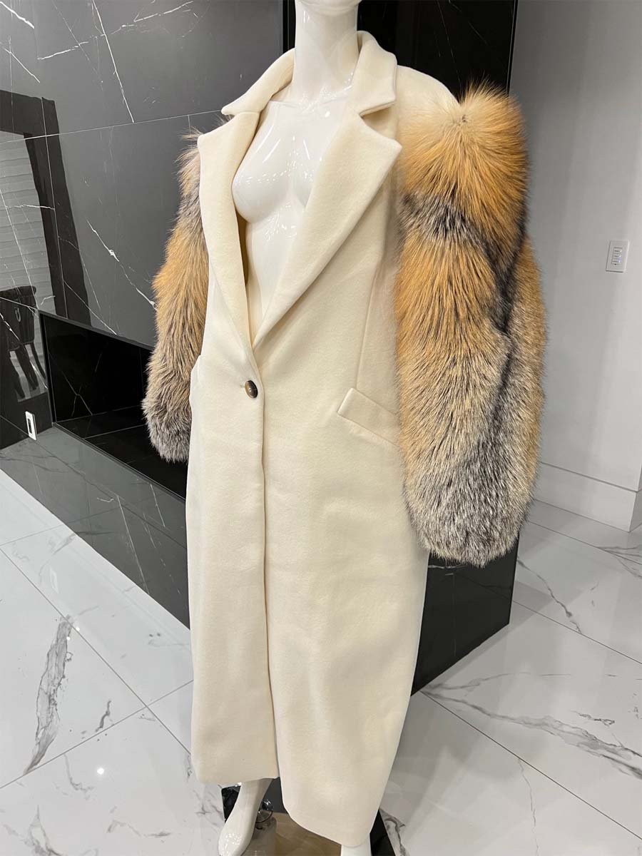 FAUX FUR TRENCH COAT