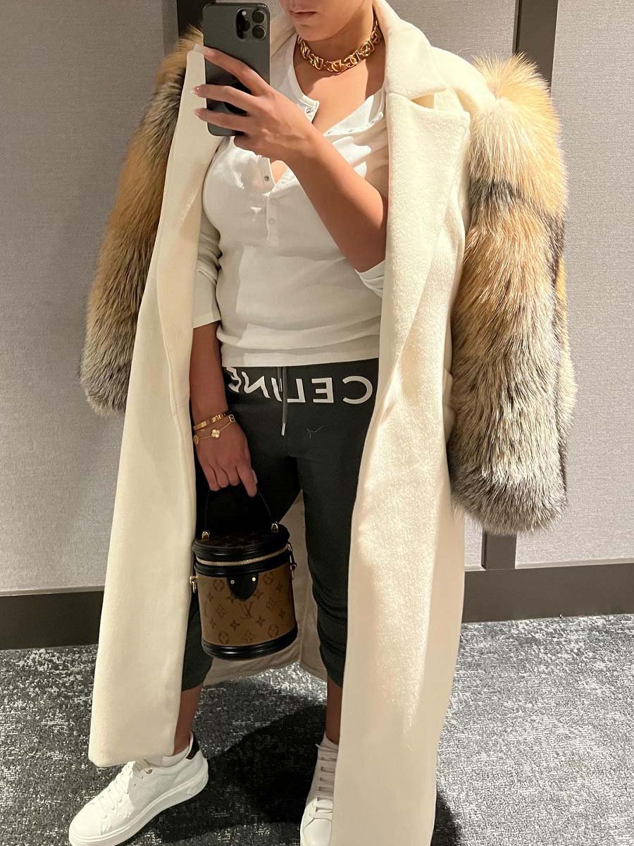 FAUX FUR TRENCH COAT