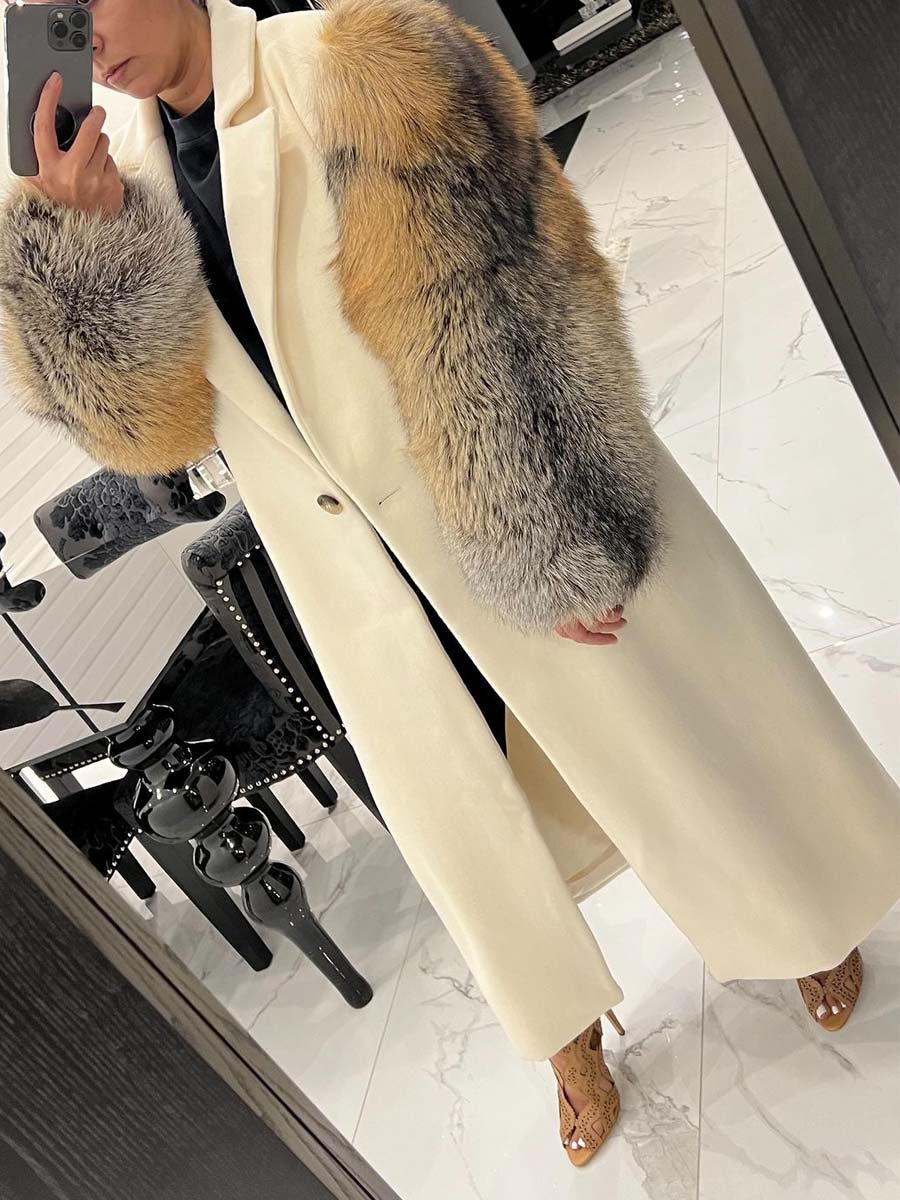 FAUX FUR TRENCH COAT
