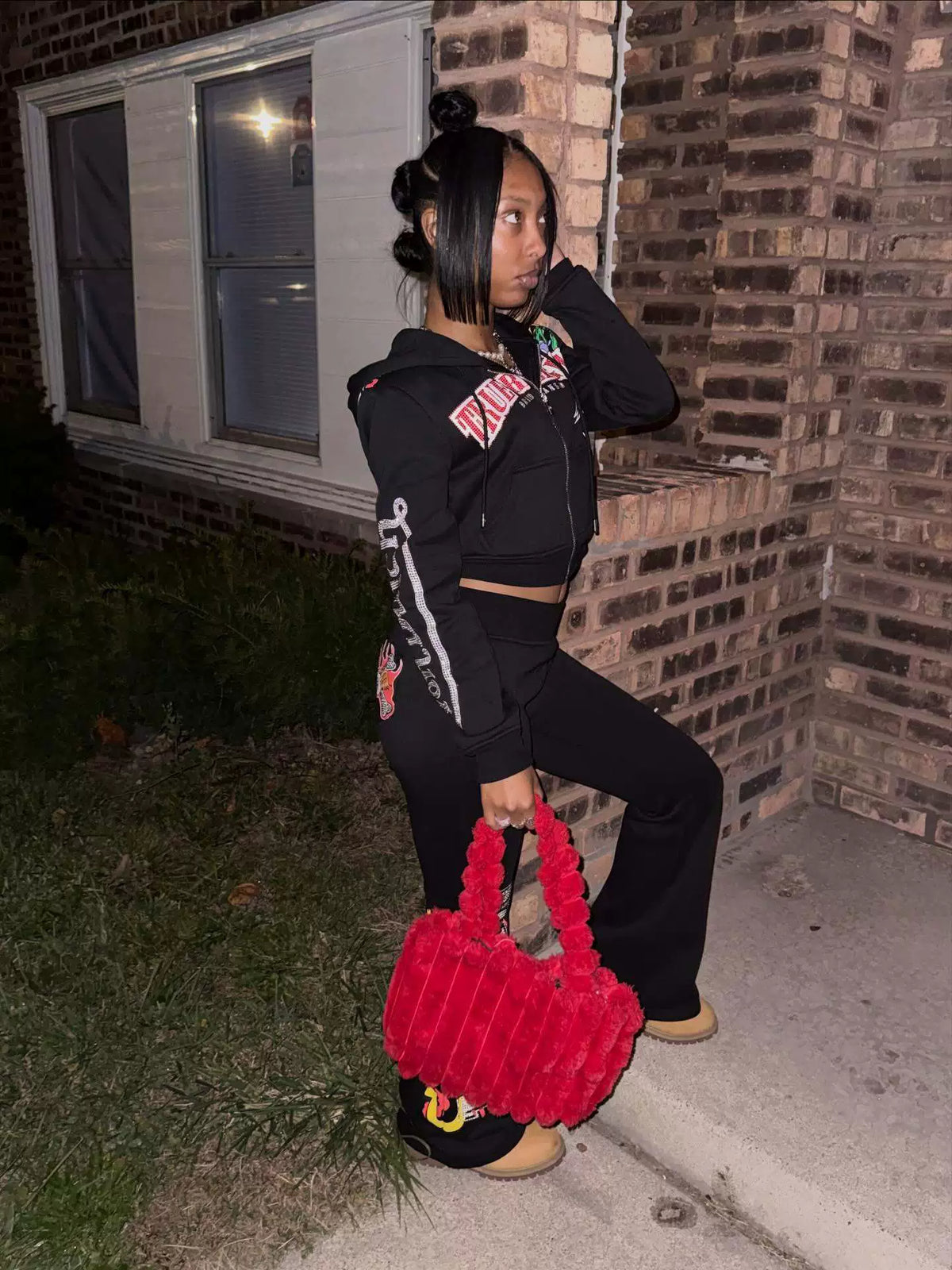 Casual Printed Sweatshirt And Pants Set