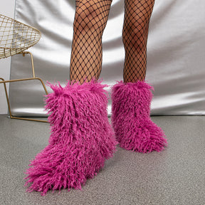 Faux Fur Mid Calf Boots