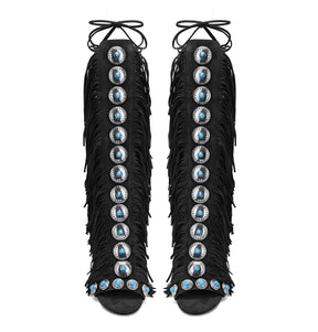 FRINGE LACE UP SANDAL
