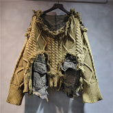 Chic Stitched Denim Sweater