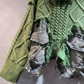 Vintage Washed Denim Sweater