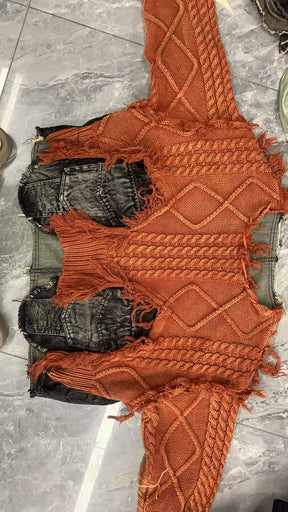 Vintage Washed Denim Sweater