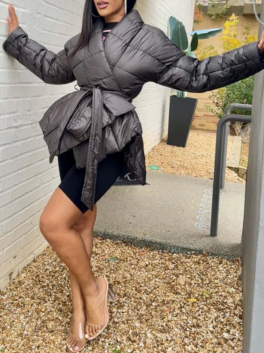 Wrapped Belted Padded Jacket