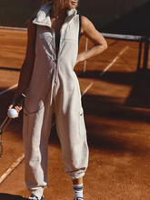 Solid Color Sleeveless Jumpsuit