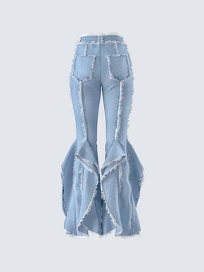 Blue Denim Frayed Jean