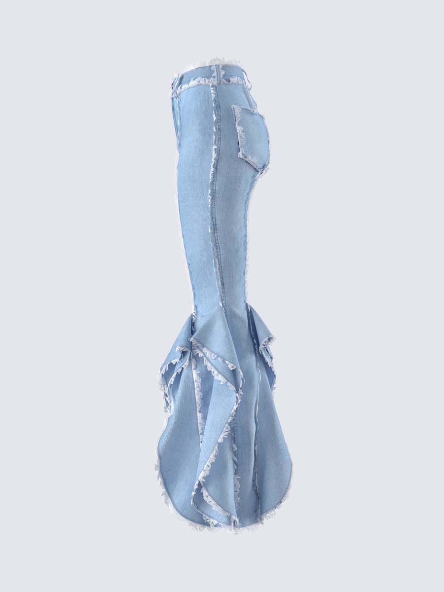 Blue Denim Frayed Jean