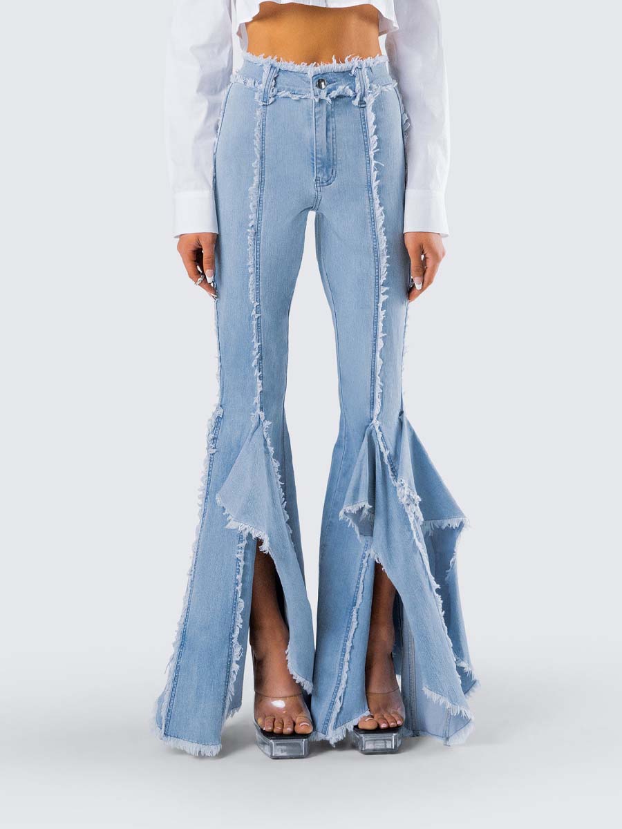 Blue Denim Frayed Jean