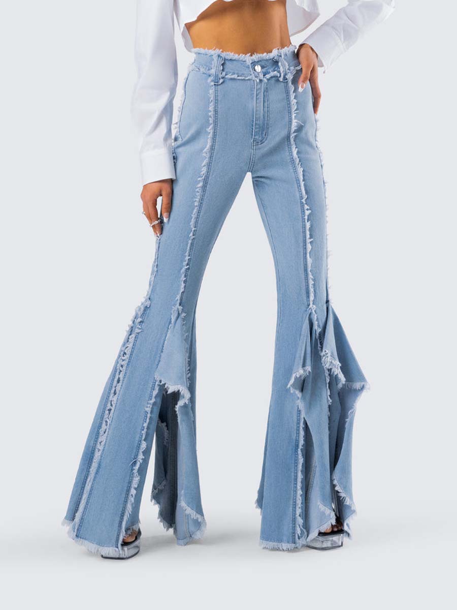 Blue Denim Frayed Jean