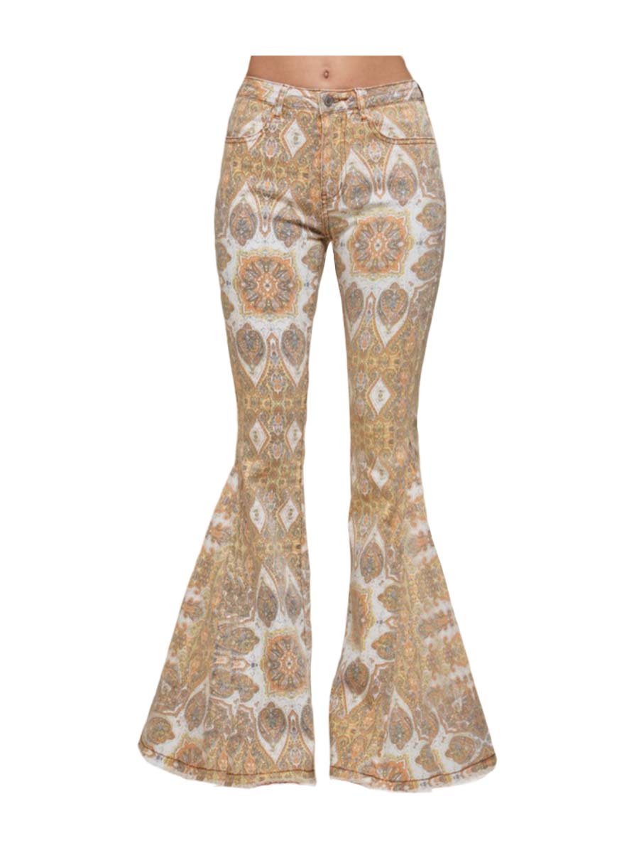 Gold Bell Bottom Jeans