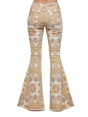 Gold Bell Bottom Jeans