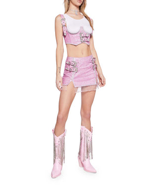 Glitter Mini Skirt Set