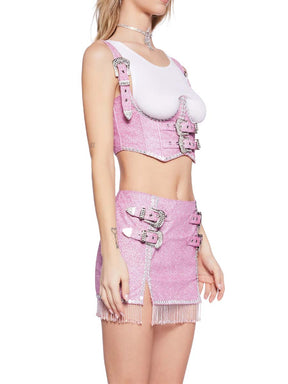 Glitter Mini Skirt Set