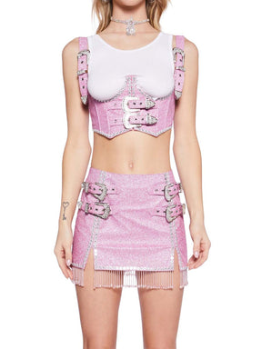 Glitter Mini Skirt Set