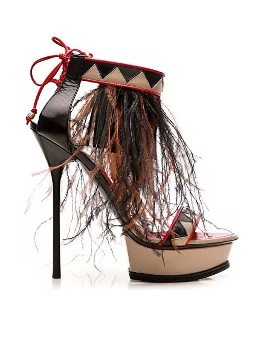 Feather High Heels