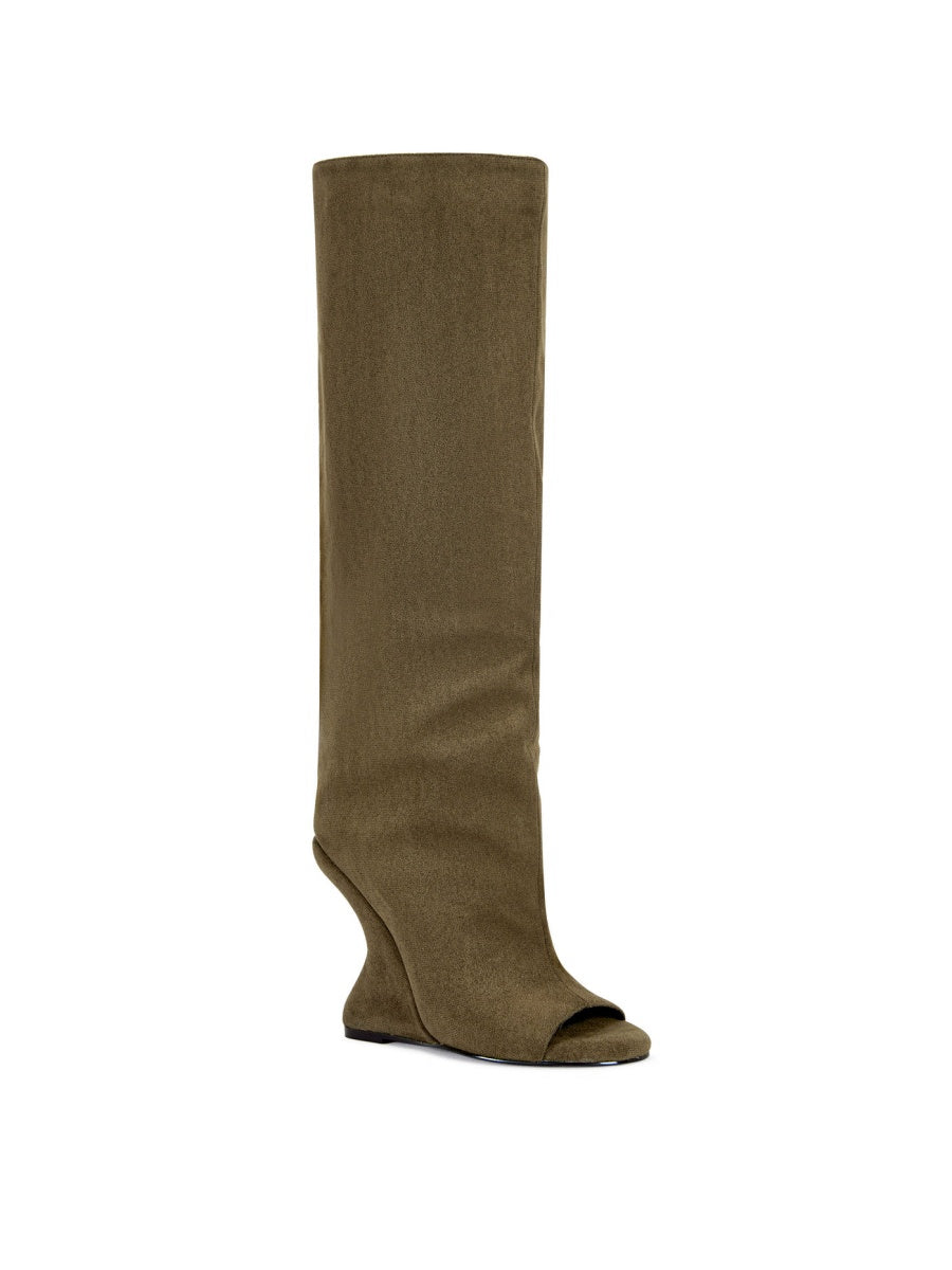 PEEP TOE WEDGE BOOT