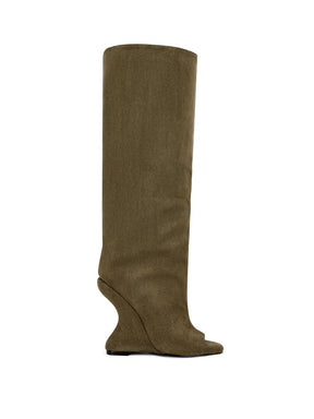 PEEP TOE WEDGE BOOT