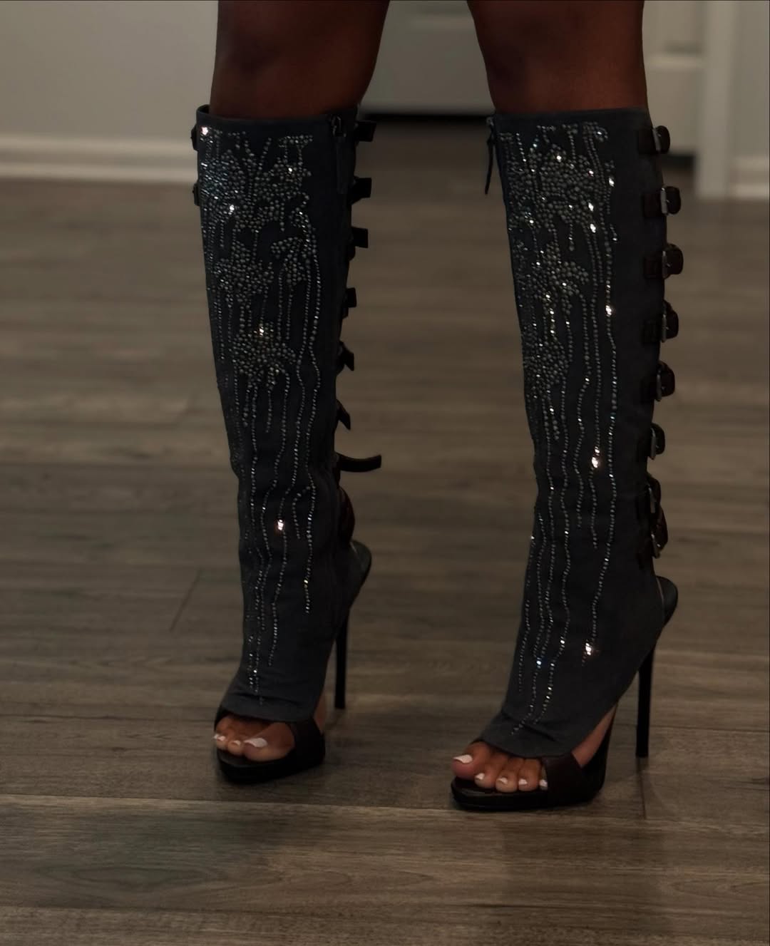 Suede Crystal Boots