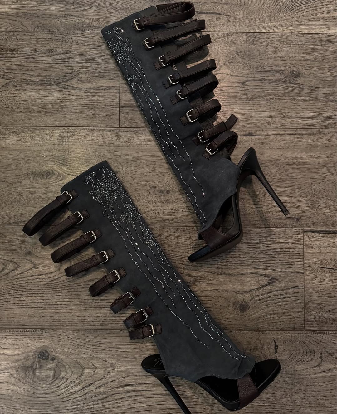 Suede Crystal Boots