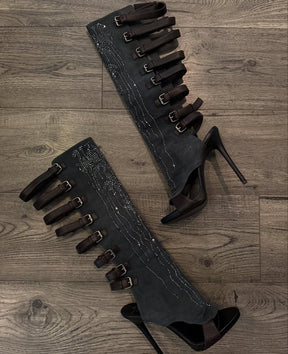 Suede Crystal Boots