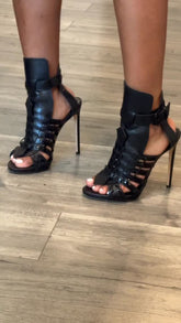 Black Leather Heels
