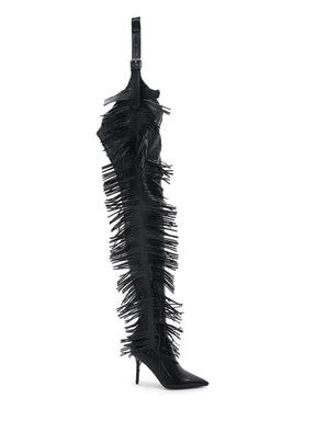 BLACK STILETTO WESTERN CHAP BOOT