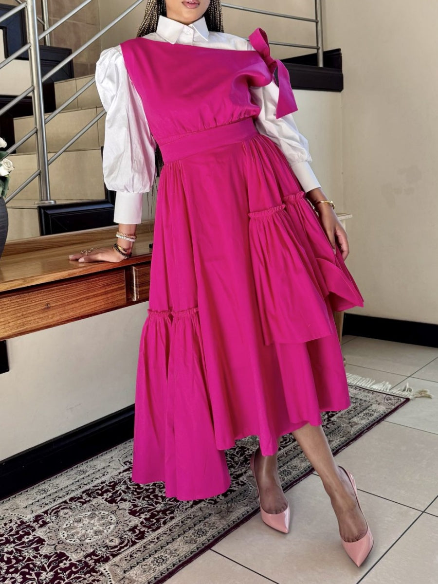 Cropped Top Skirt Set