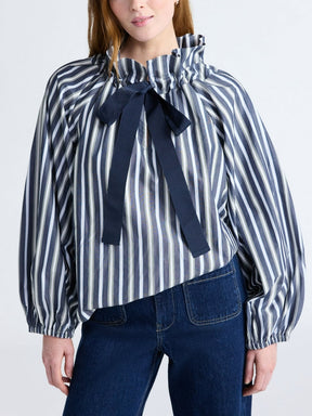 Ruffle Neck Cotton Top