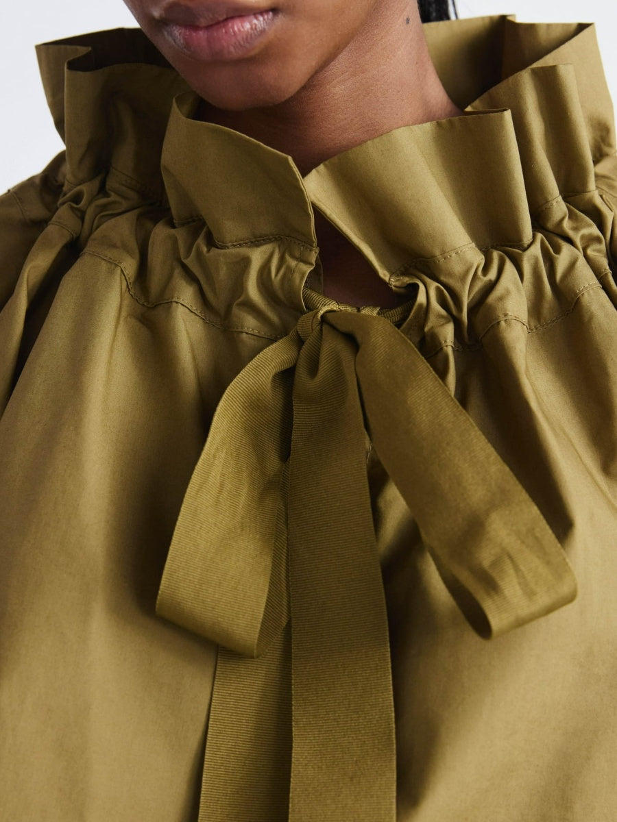 Ruffle Neck Cotton Top