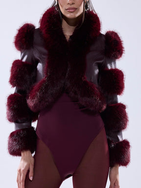 FAUX FUR MOTO JACKET