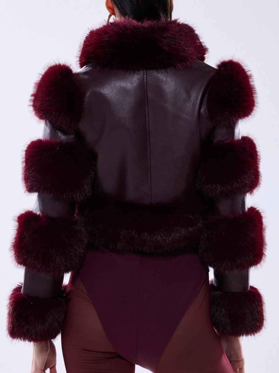 FAUX FUR MOTO JACKET