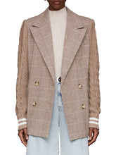 Double Breasted Mixed Media Blazer