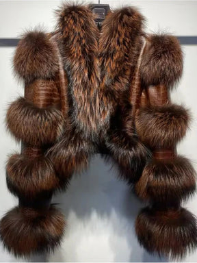 Leather Jacket With Fur Trim