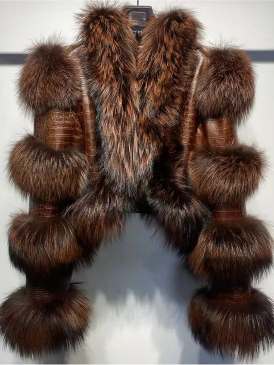 Leather Jacket With Fur Trim