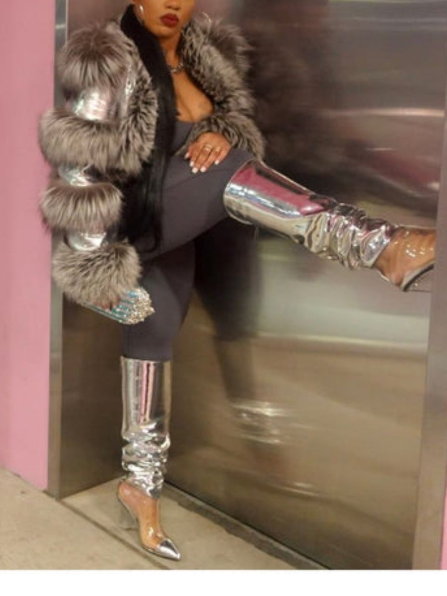 Leather Jacket With Fur Trim